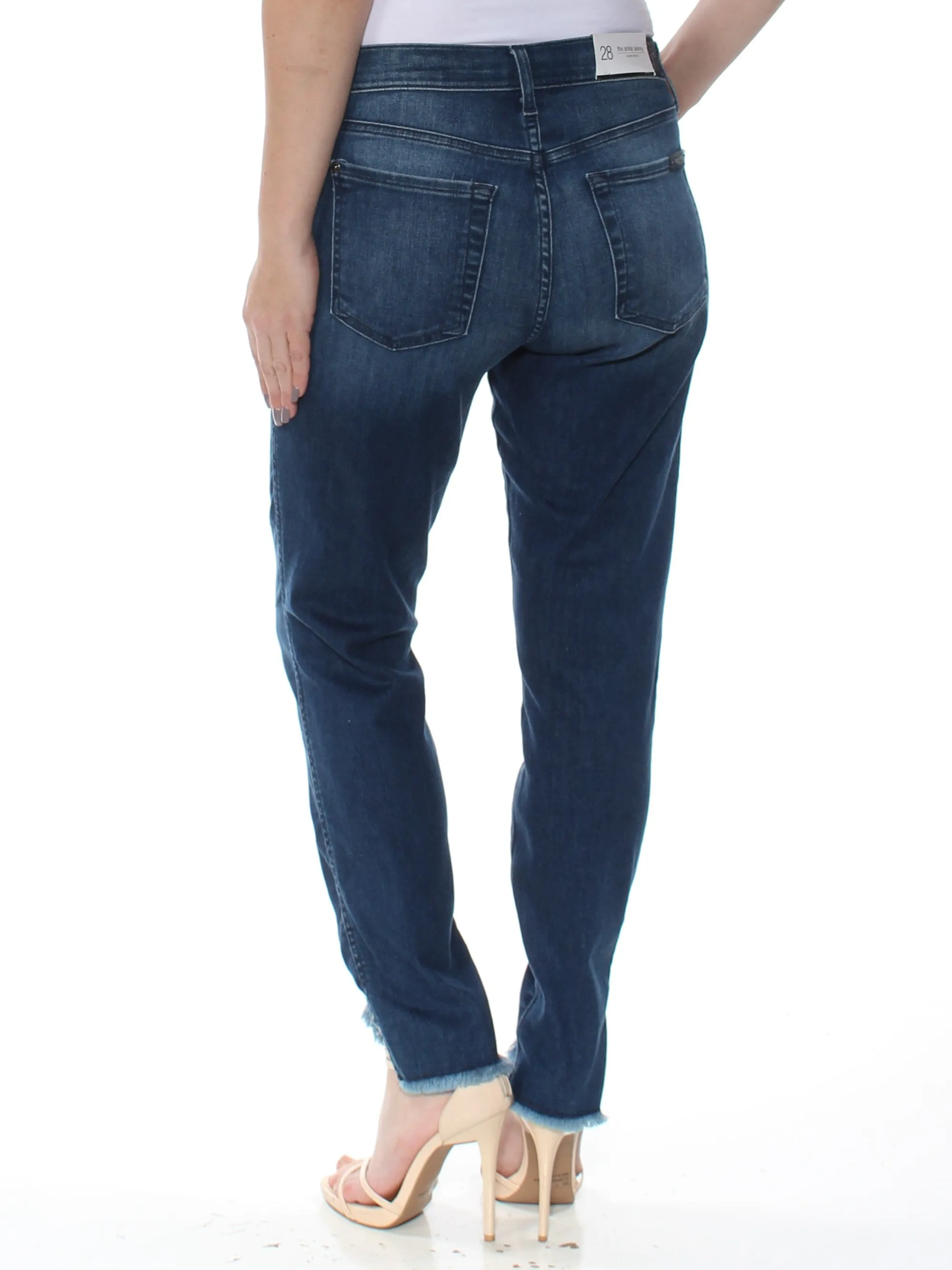 7 FOR ALL MANKIND Womens Blue Frayed Jeans