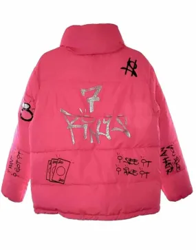 Ariana Grande 7 Rings Jacket | 7 Rings Pink Puffer Jacket | Ujackets.com