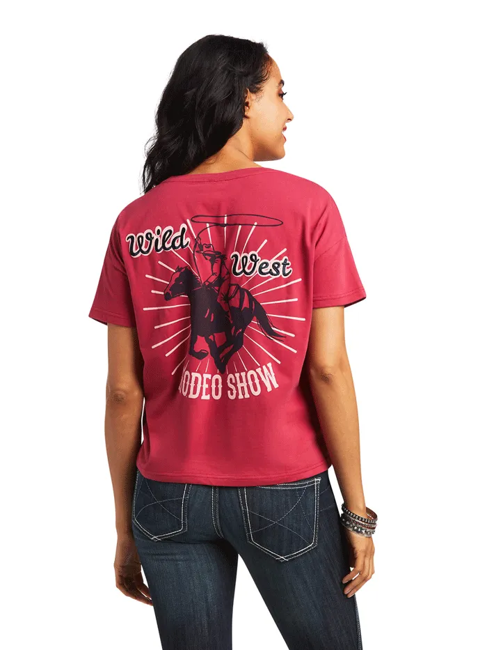 Ariat 10039830 Womens Rodeo Show Tee Red Bud