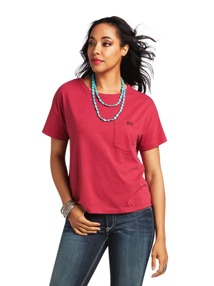 Ariat 10039830 Womens Rodeo Show Tee Red Bud