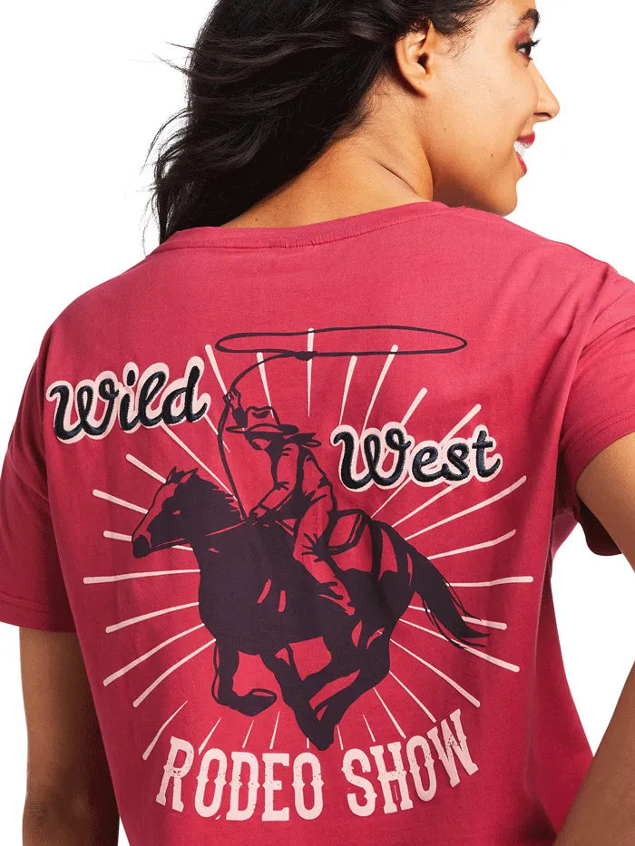 Ariat 10039830 Womens Rodeo Show Tee Red Bud