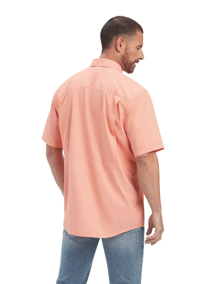 Ariat 10041123 Mens VentTEK Outbound Classic Fit Shirt Peach Pink - D -