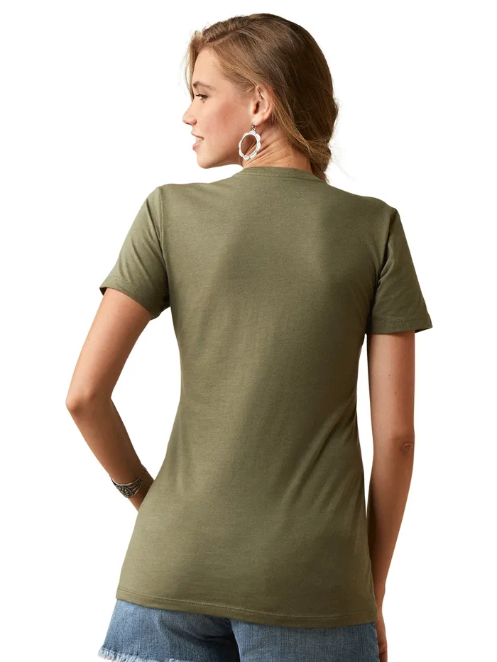 Ariat 10045466 Womens Mustang Fever Short Sleeve Tee Military Heather