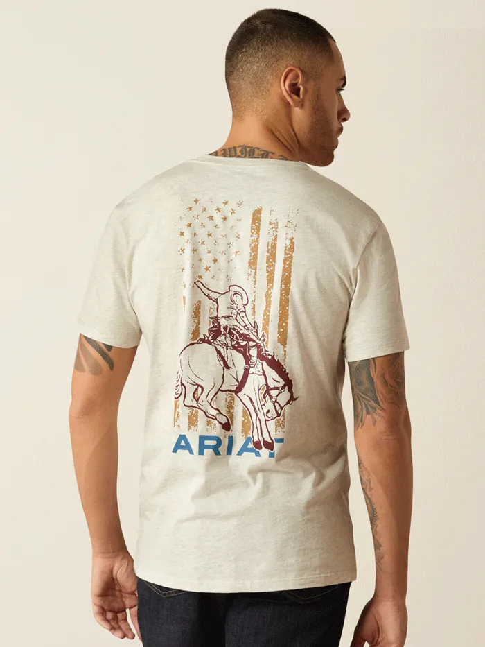 Ariat 10052507 Mens Rodeo Proud T-Shirt Oatmeal Heather