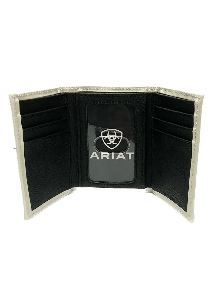 Ariat A3542405 Mens Trifold Logo Wallet Grey