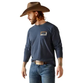 Ariat Mens Heather Navy Veneer Long Sleeve