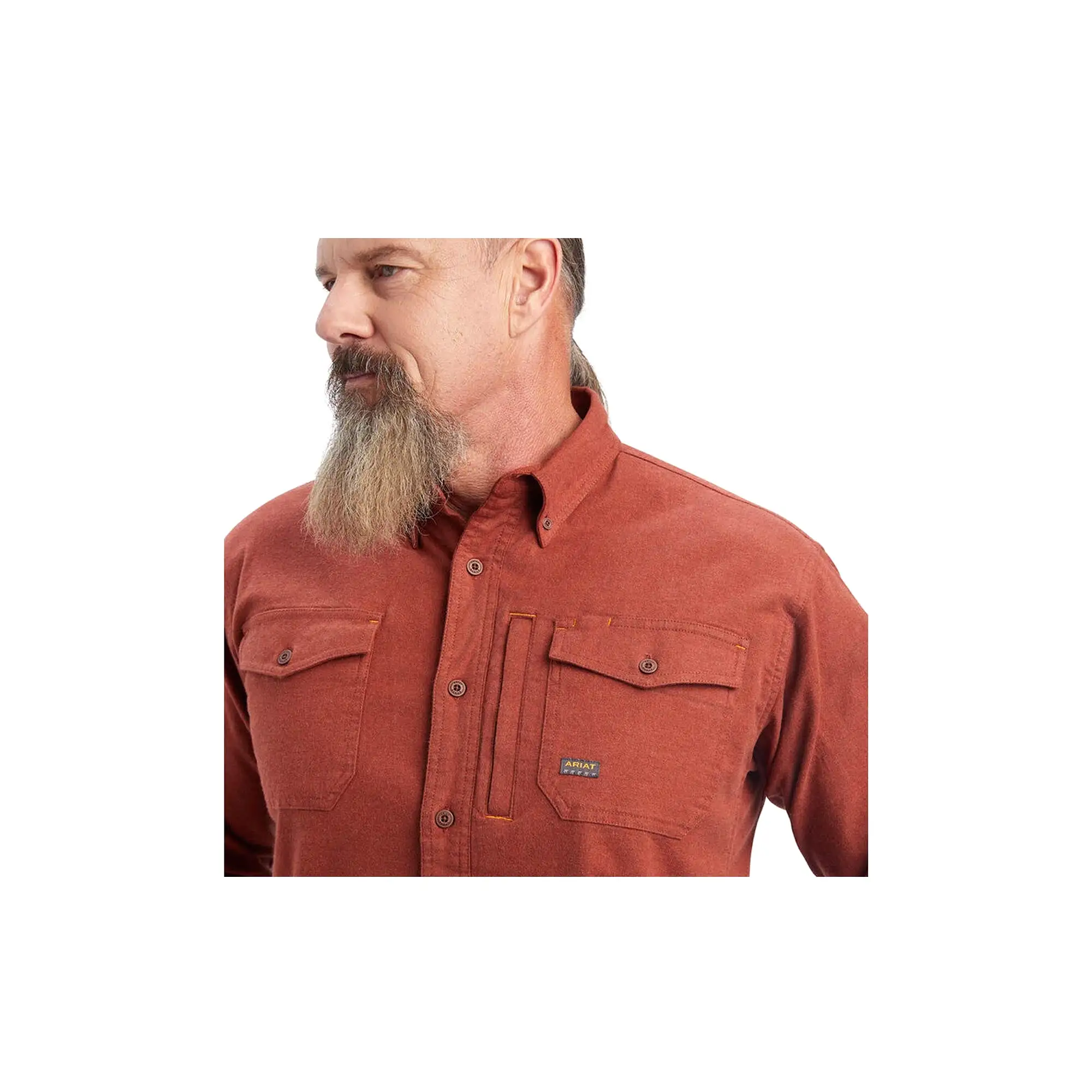 Ariat Rebar Flannel Durastretch Work Shirt Long Sleeve Cherry Mahogany