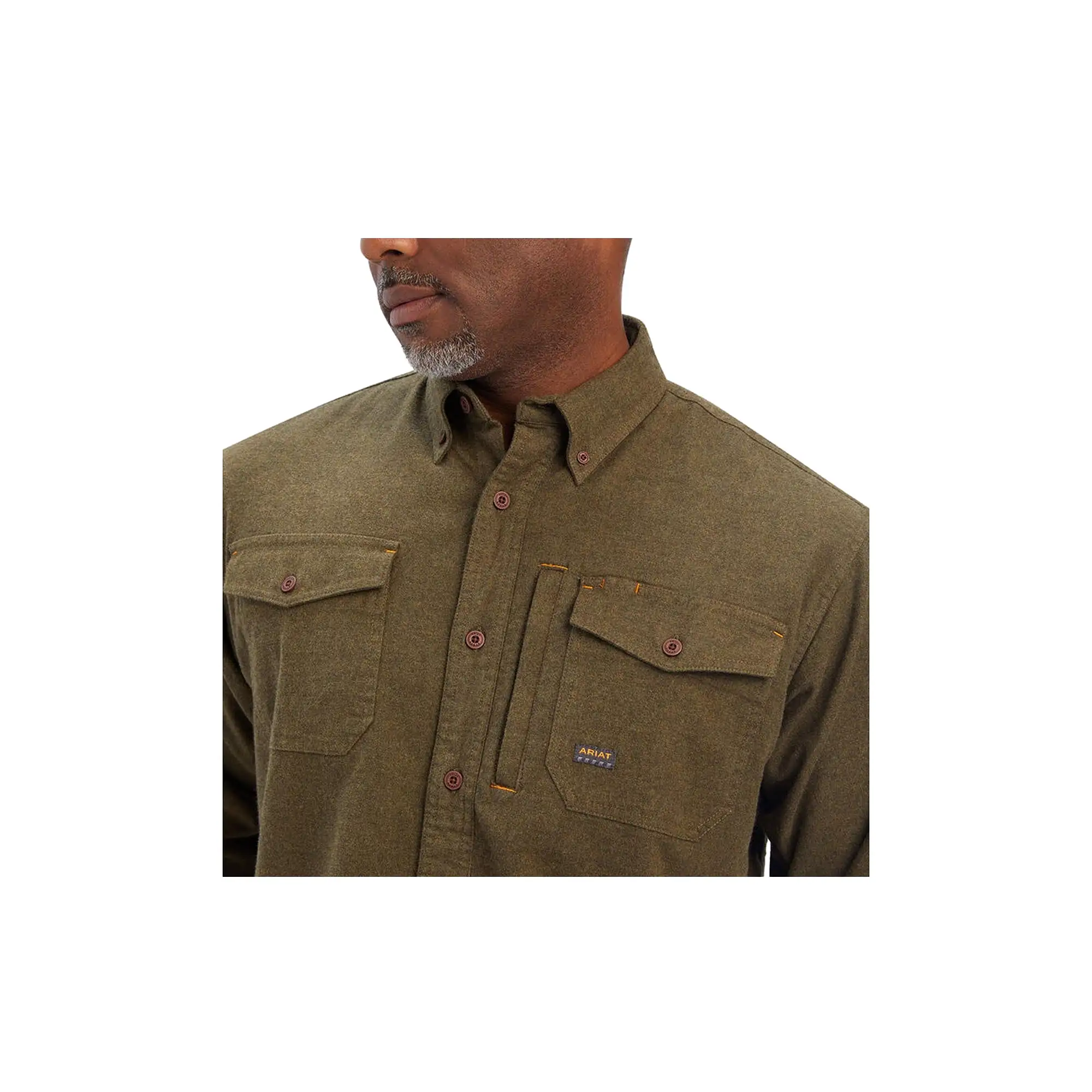 Ariat Rebar Flannel DuraStretch Work Shirt Long-Sleeve Wren Heather