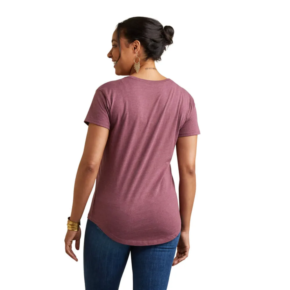 Ariat Womens Cow Gal T-Shirt In Burgundy Heather | Buy Now