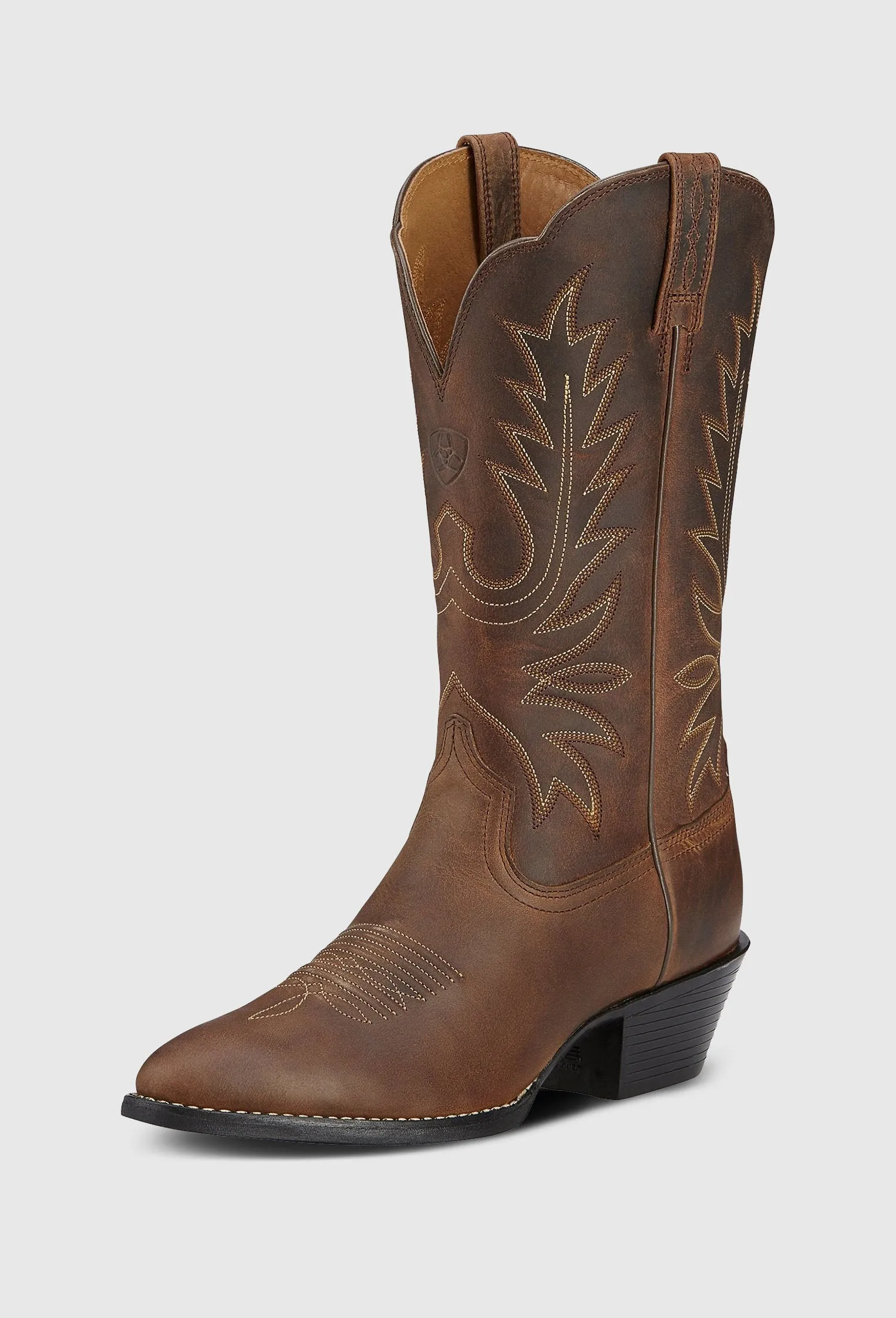 Ariat Women's Heritage Western R Toe - Distressed Brown