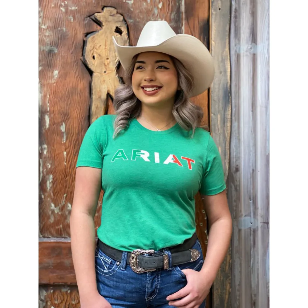 Ariat Womens Viva Mexico T-Shirt In Green - Shop Now