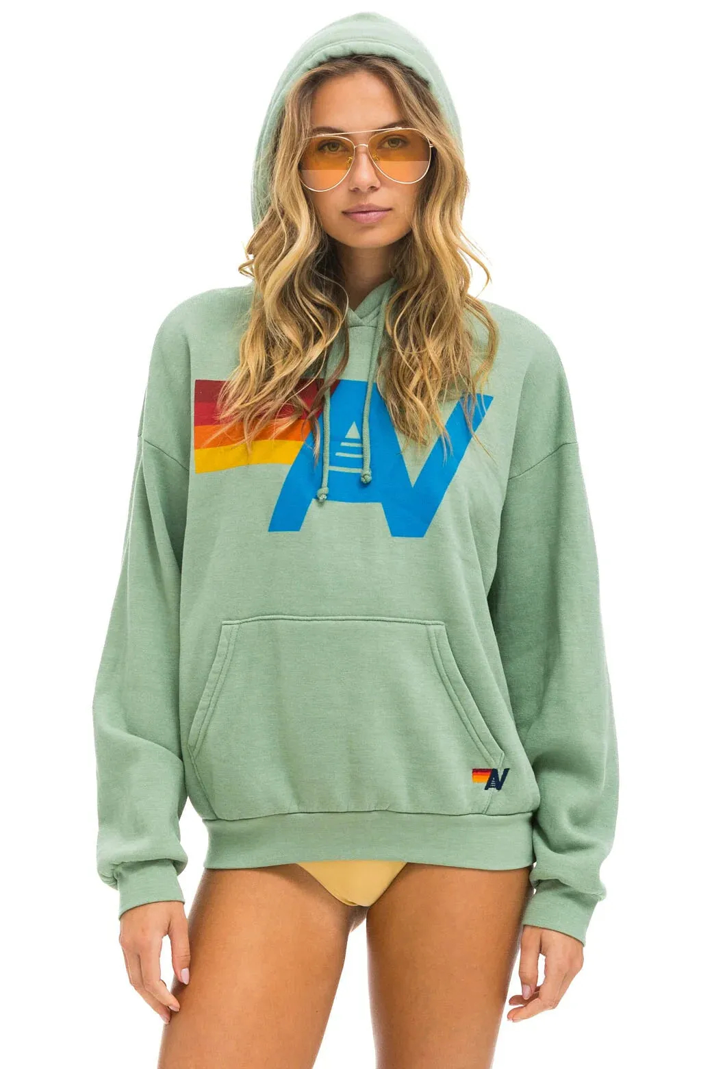 Aviator Nation Logo Pullover Hoodie Relaxed - Sage