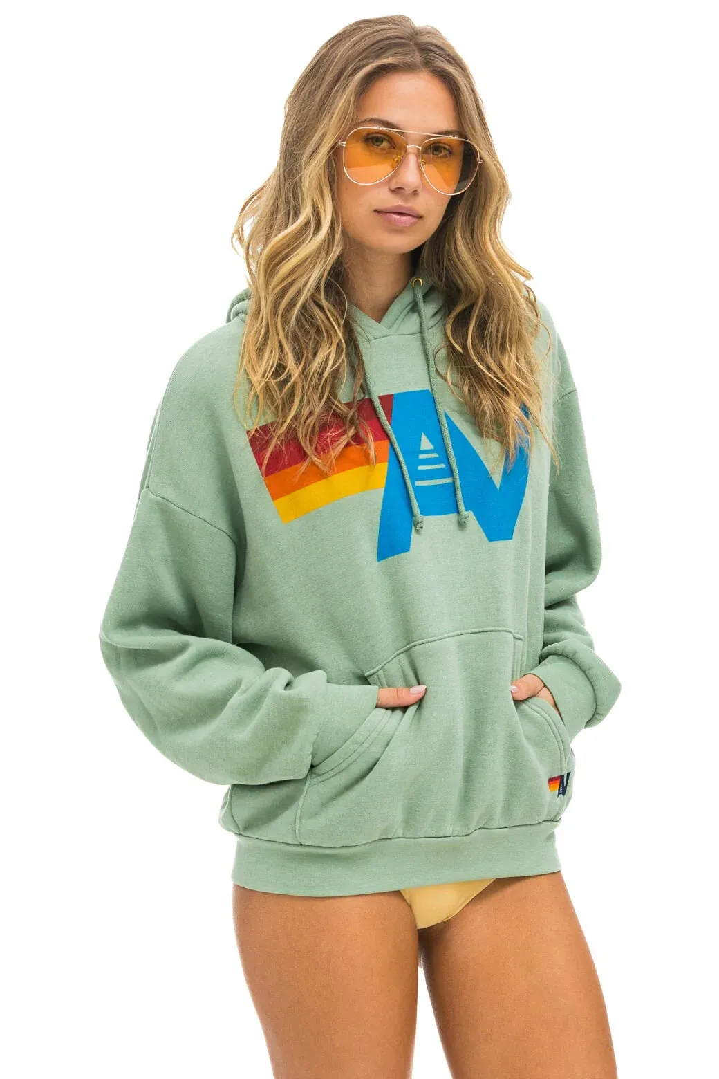 Aviator Nation Logo Pullover Hoodie Relaxed - Sage