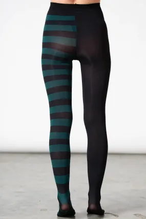 Black & Green Striped Ella Tights