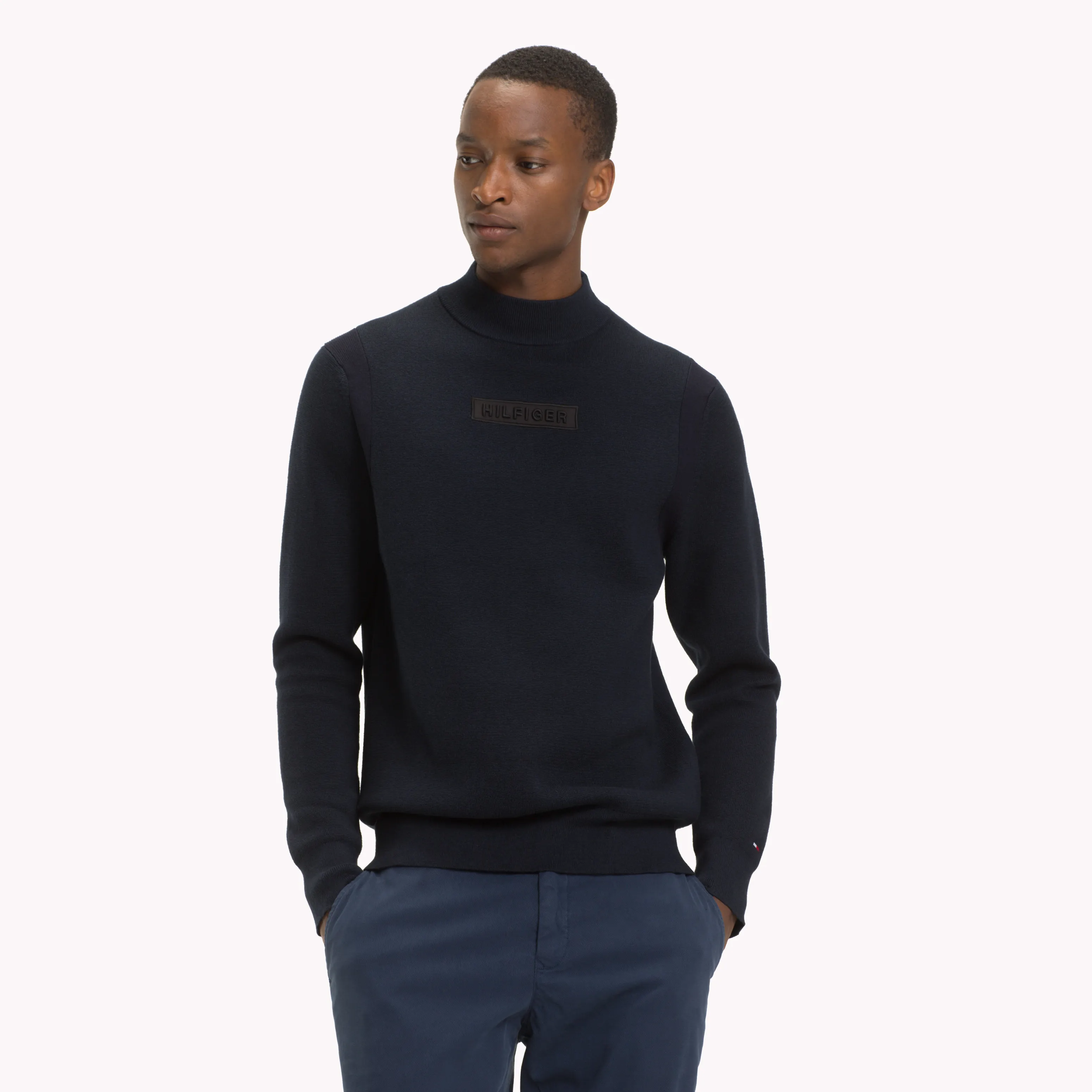 Blue Relaxed Fit High Neck Jumper | Sweatshirts & Hoodies | Tommy Hilfiger