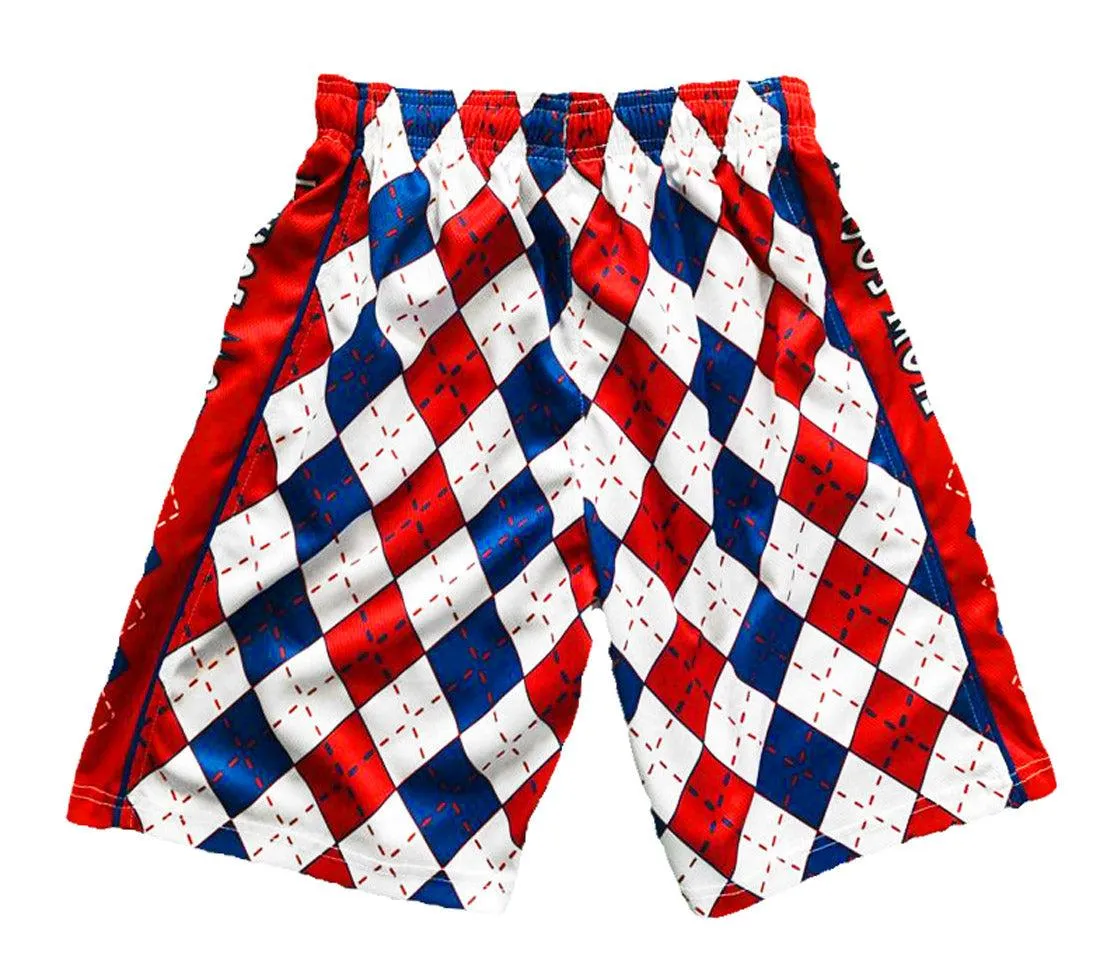 Boys Red, White & Blue Argyle Attack Short