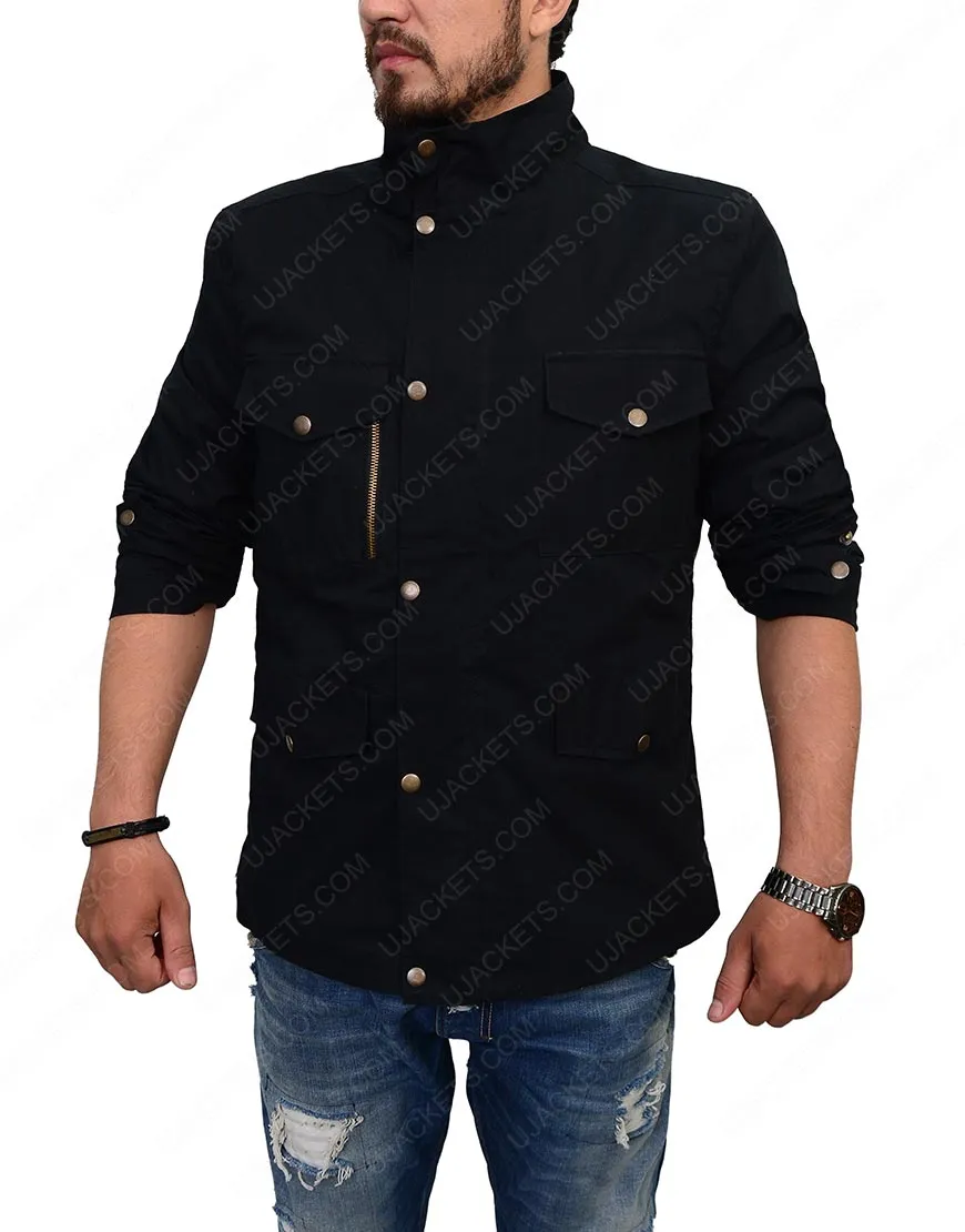 Buy Men Black Cotton Jacket For Sale | Ujackets