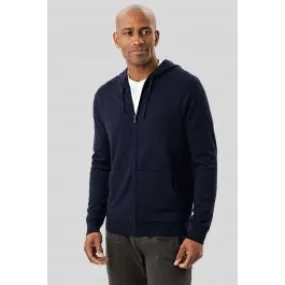 CHARLES TYRWHITT Navy Blue Pure Merino Hooded Zip Through Navy Men Hoodies