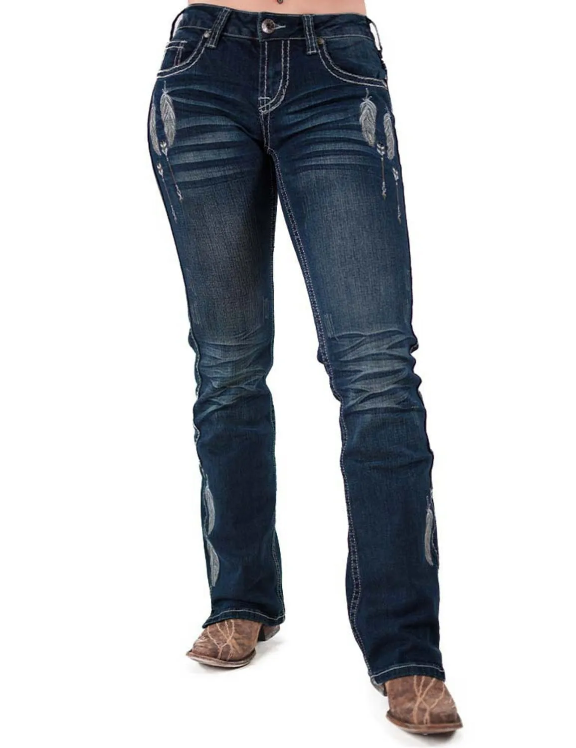 Cowgirl Tuff Womens Fly II Medium Wash Cotton Blend Jeans