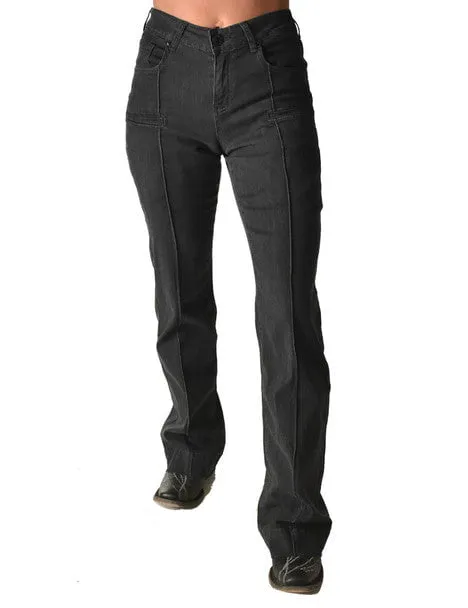 Cowgirl Tuff Womens UltraBreathe Trouser Charcoal Lyocell Jeans