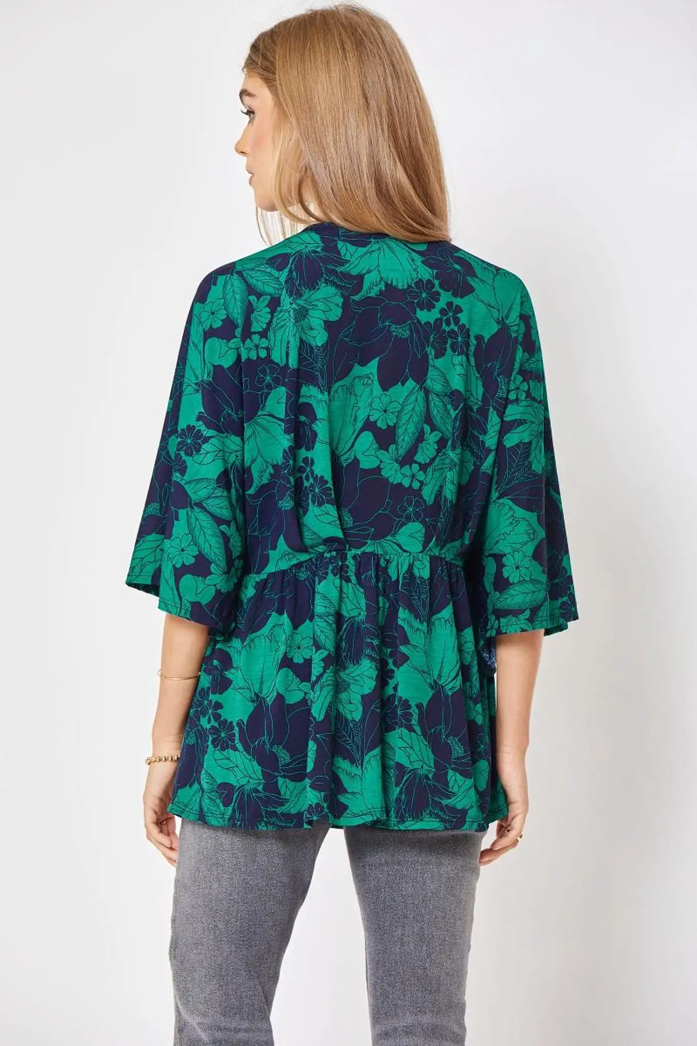 Dream On Peplum Top - Navy Teal