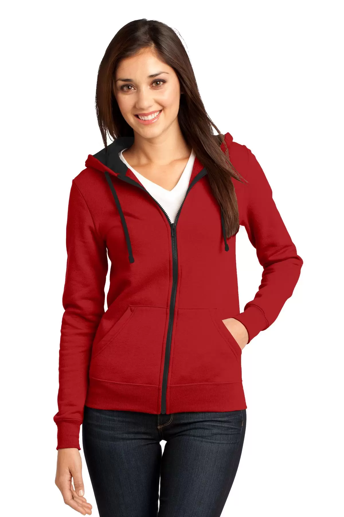 DT801 District® - Juniors The Concert Fleece™ Full-Zip Hoodie SKU: DT801