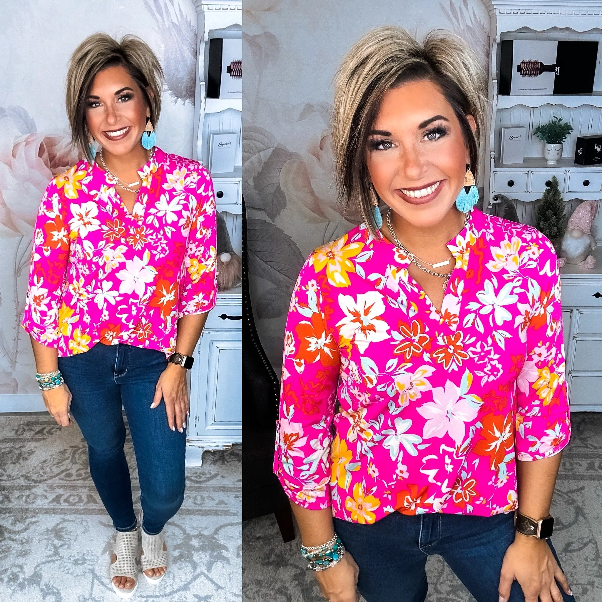 Figure It Out Top - Pink Multi