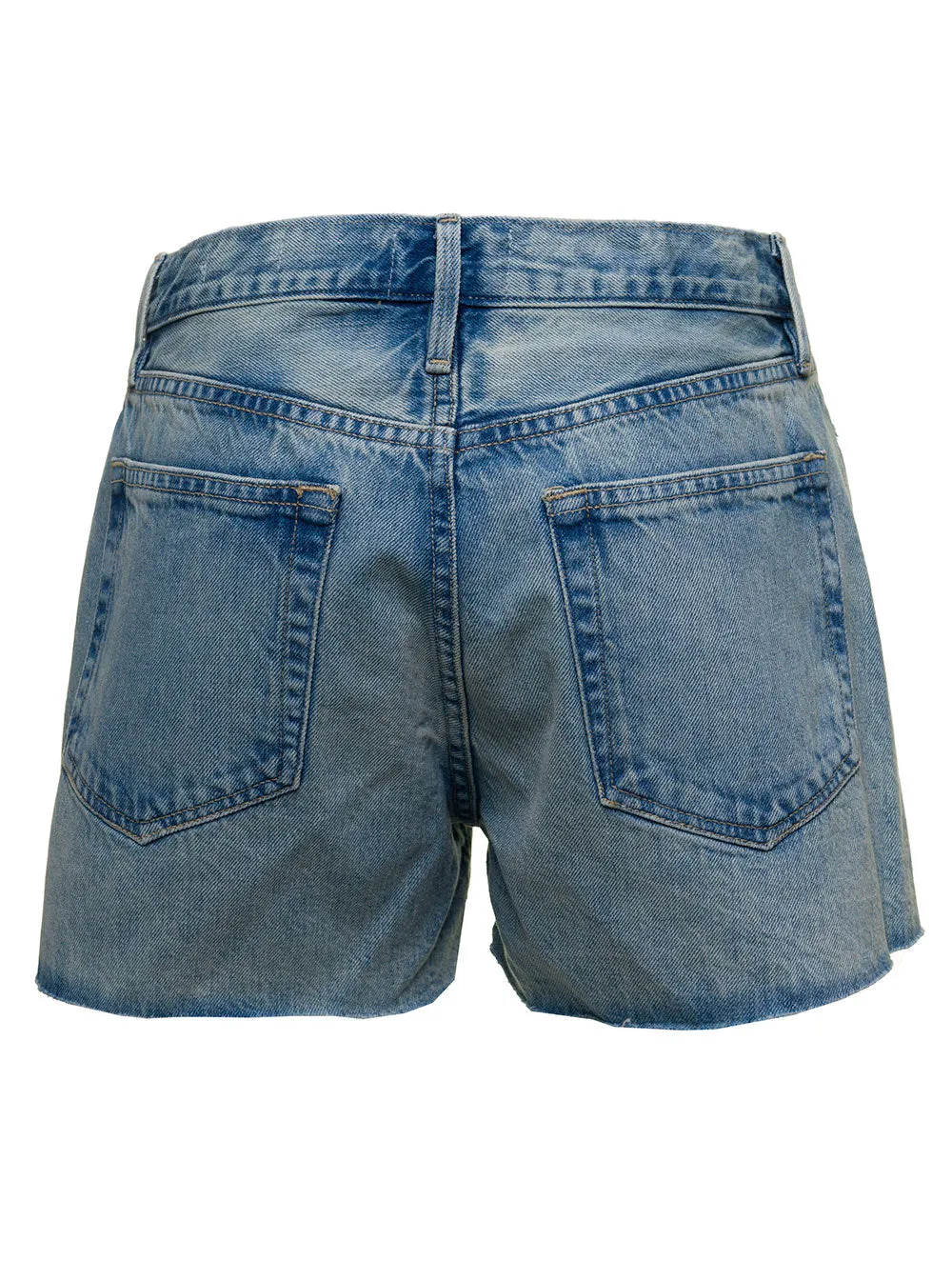 Frame Le Brigette Faded Destroyed Denim Shorts