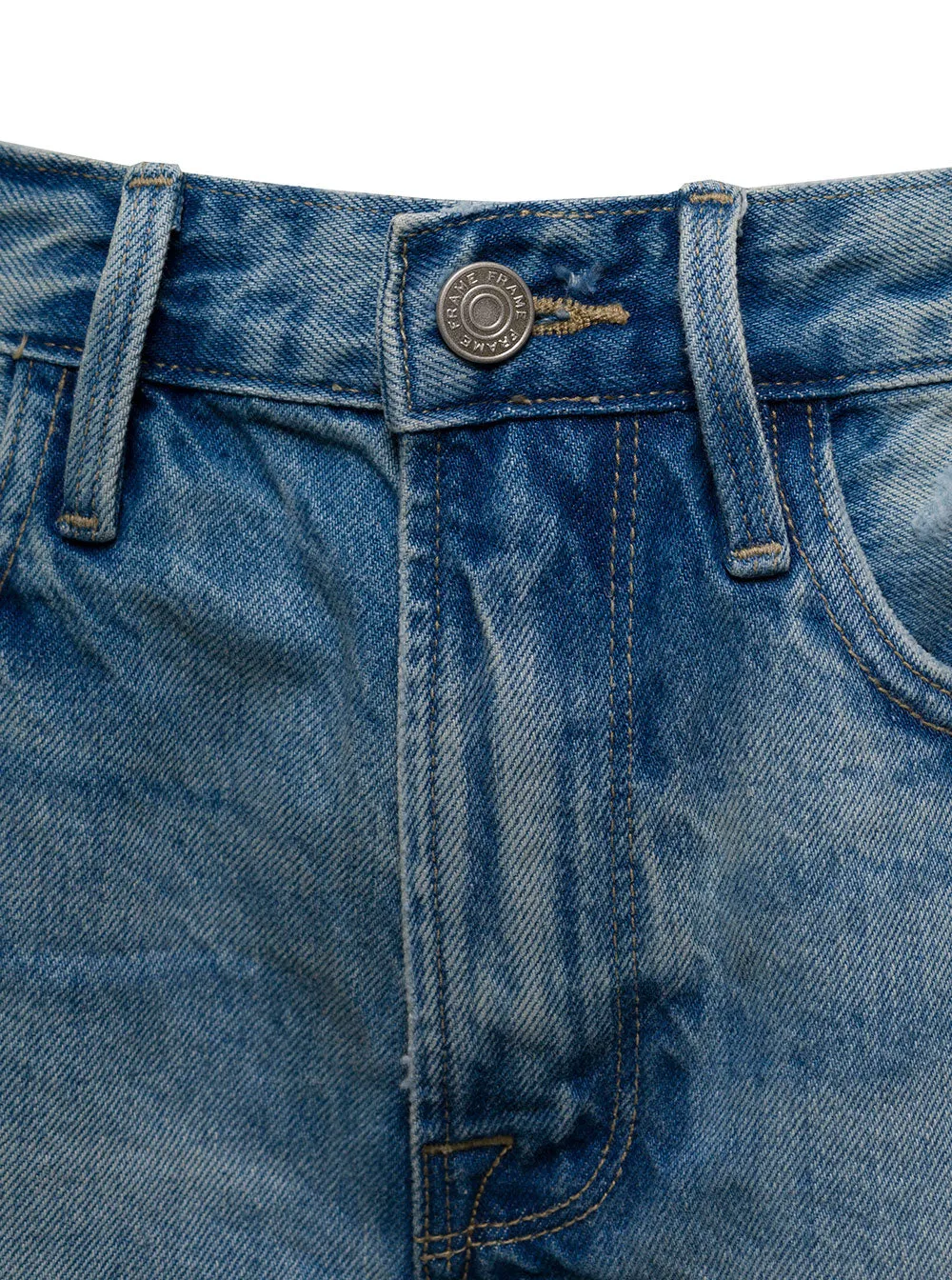 Frame Le Brigette Faded Destroyed Denim Shorts