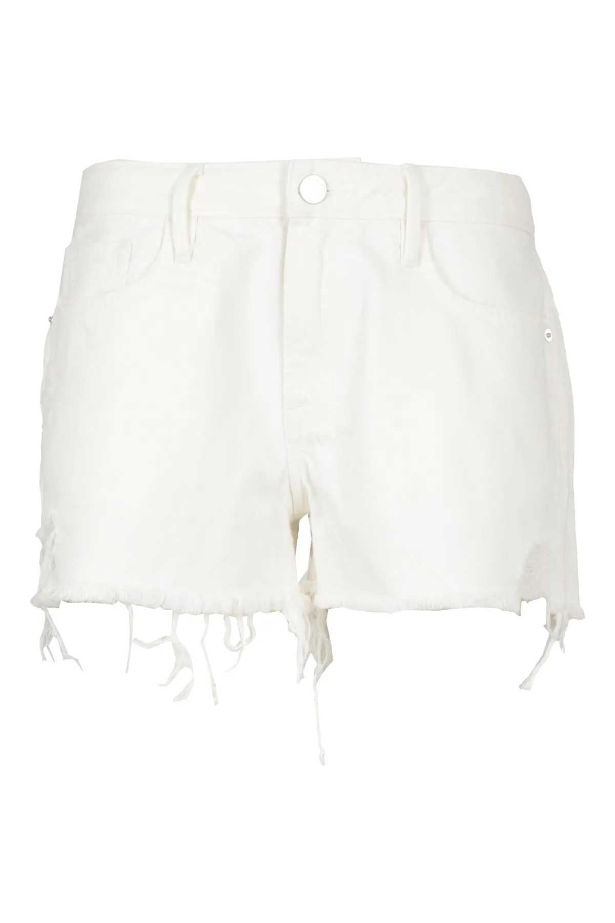 Frame Le Grand Garcon Distressed Mid-Rise Denim Shorts