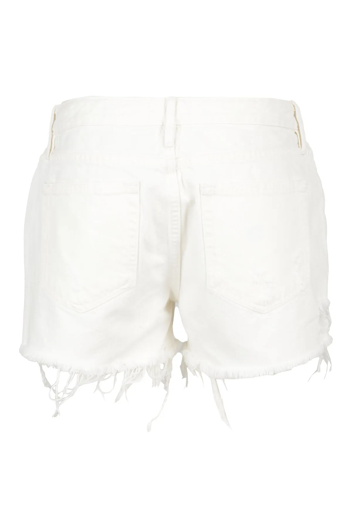 Frame Le Grand Garcon Distressed Mid-Rise Denim Shorts