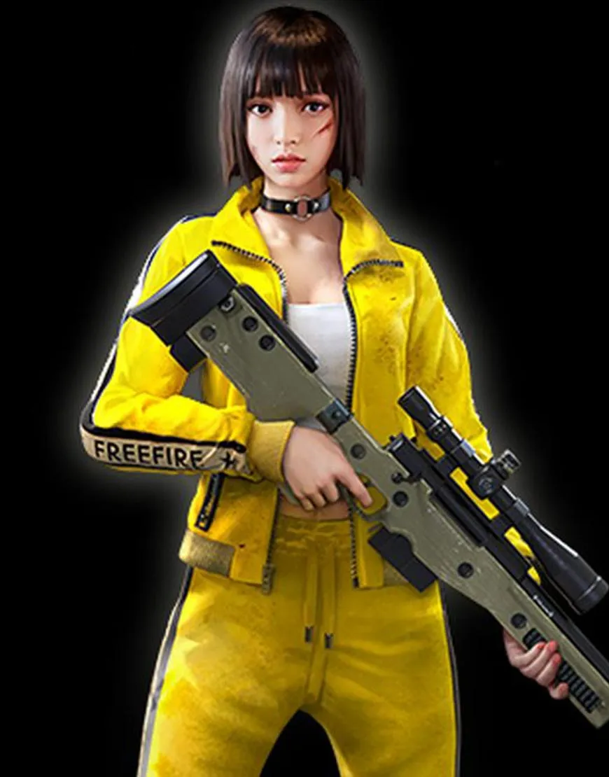 Free Fire Kelly Yellow Jacket | Video Game Girl's Cotton Jacket