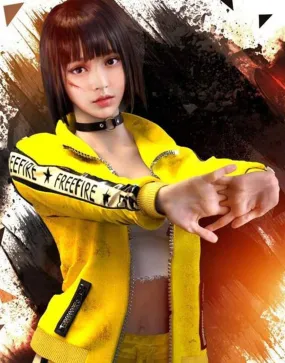 Free Fire Kelly Yellow Jacket | Video Game Girl's Cotton Jacket