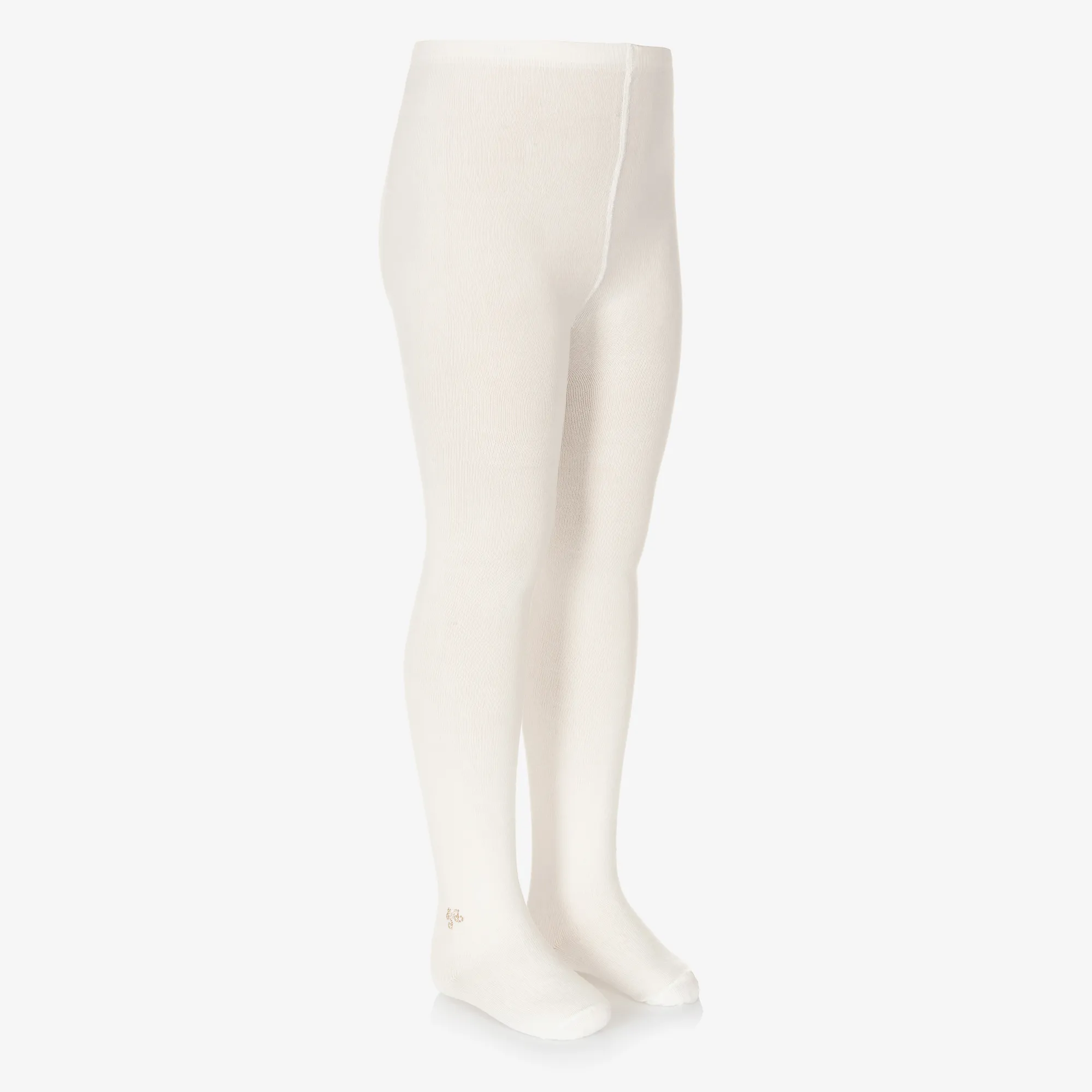 Girls Ivory Cotton Tights