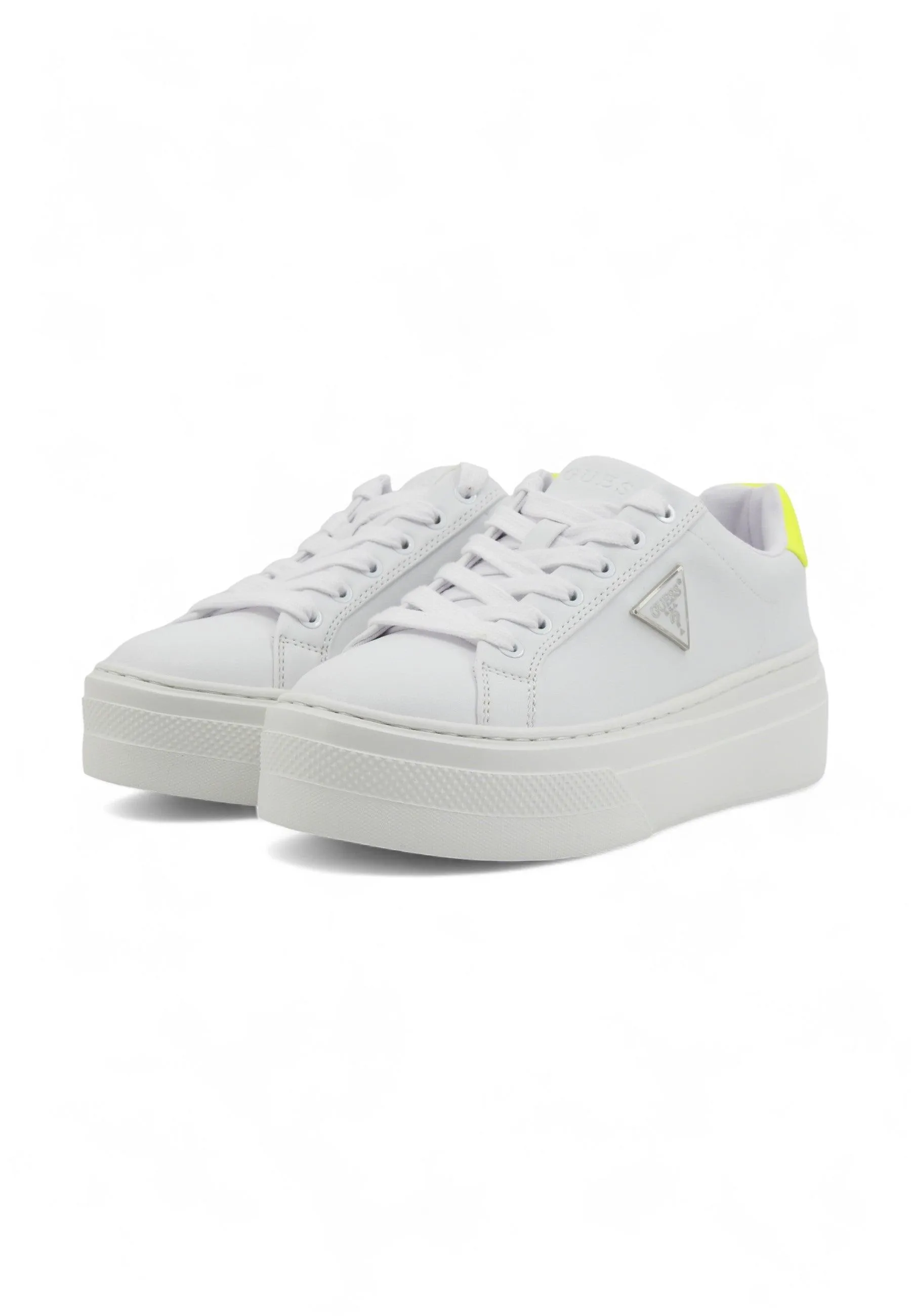 GUESS Sneaker Donna White Yellow FLGAMAELE12