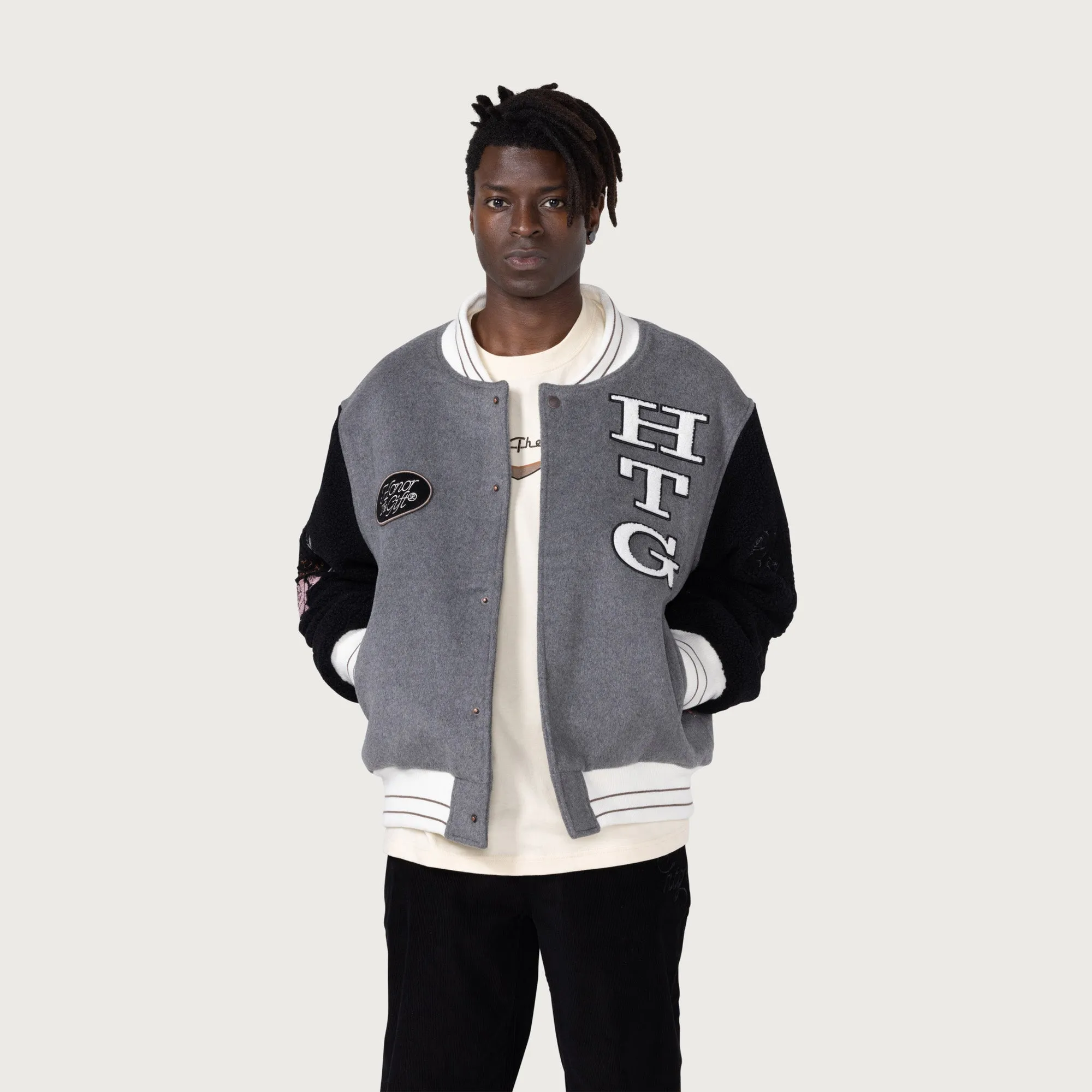 HTG Letterman Jacket - Grey