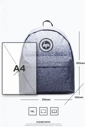 HYPE Black Speckle Fade Backpack  The backpack you already know you need, the HYPE. Black Speckle Fade Backpack. In a monochrome