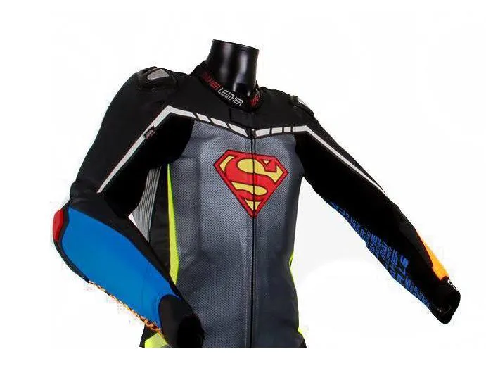 Iconic Superman Motorcycle Racing Costume