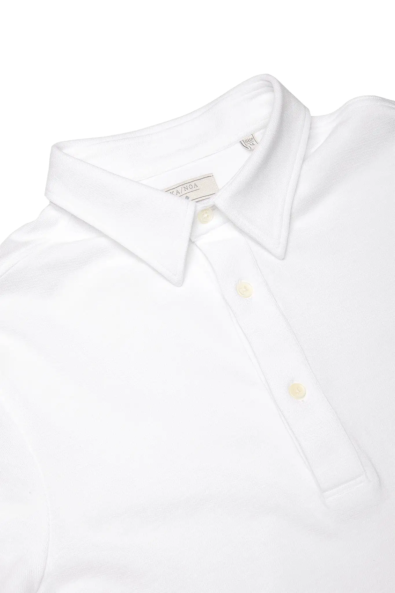 Jean long-sleeved polo in compact fine piquet (ice white)