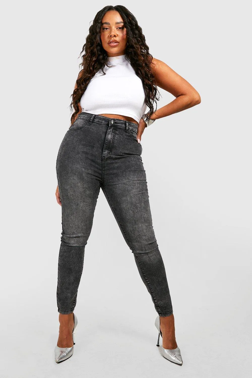 Jeans | Plus Acid Wash Skinny Jeans | boohoo