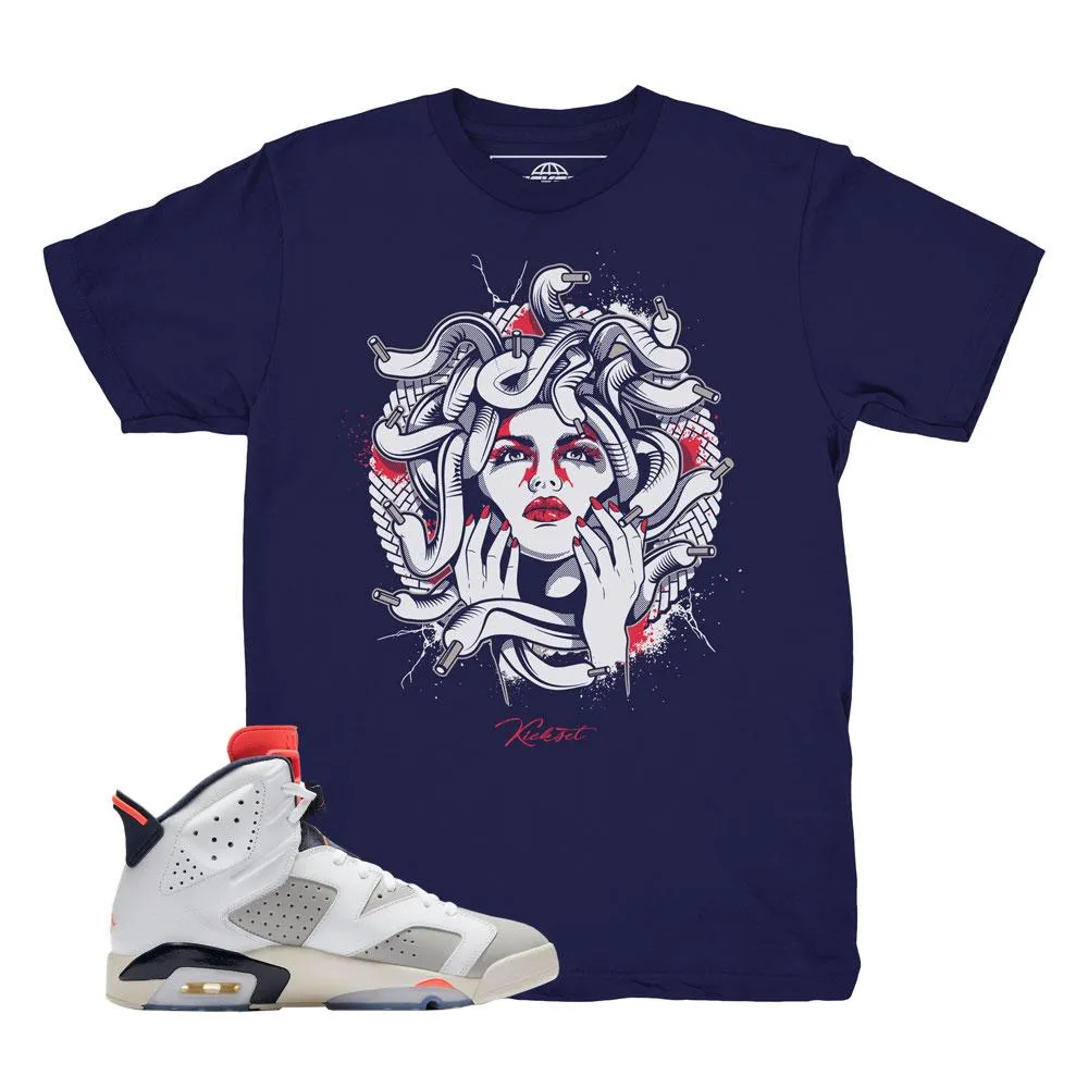 Jordan 6 Tinker Medusa Navy Shirt