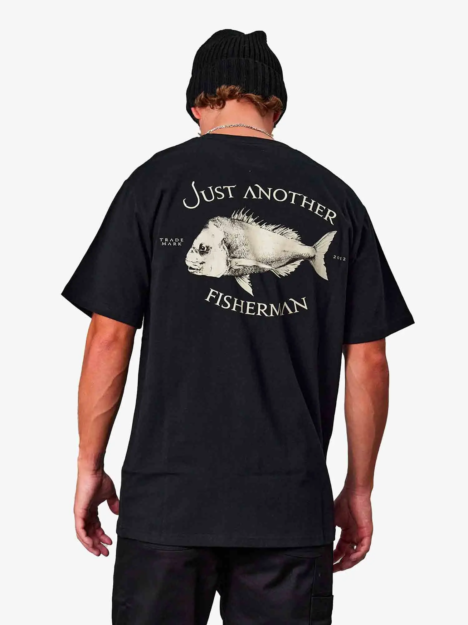 Just Another Fisherman Snapper Logo Tee - Black / Antique White