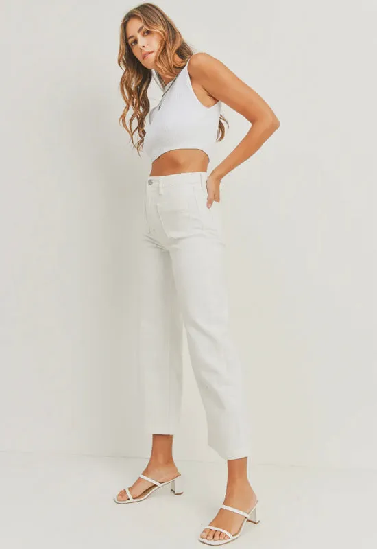 Just Black - Patch Pocket Wide Leg Jean Off White