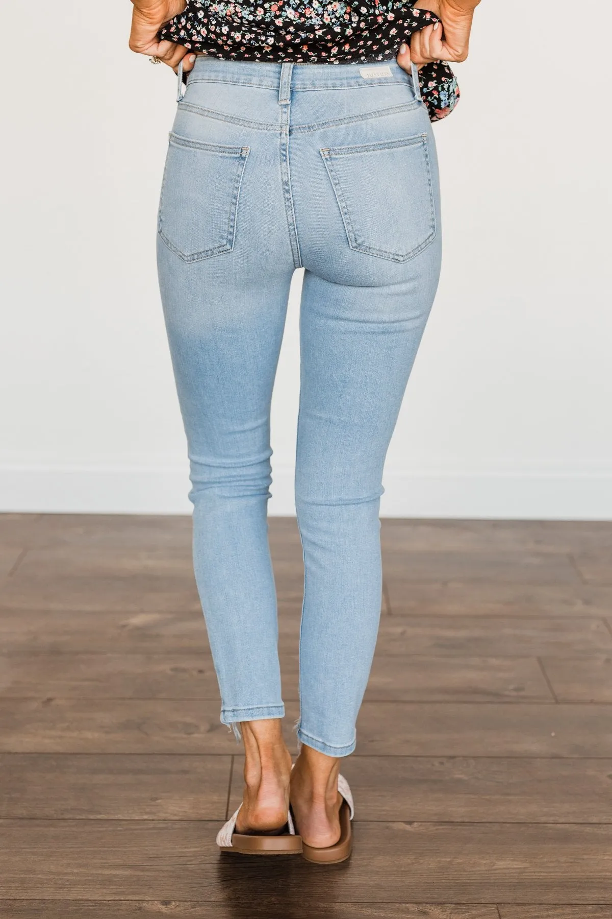 Just USA Distressed Skinny Jeans- Iris Wash