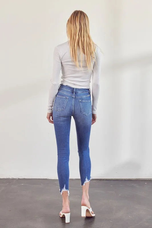 Kan Can High Rise Ankle Skinny Jeans