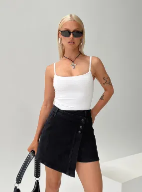 Kaycie Wrap Skort Black Denim