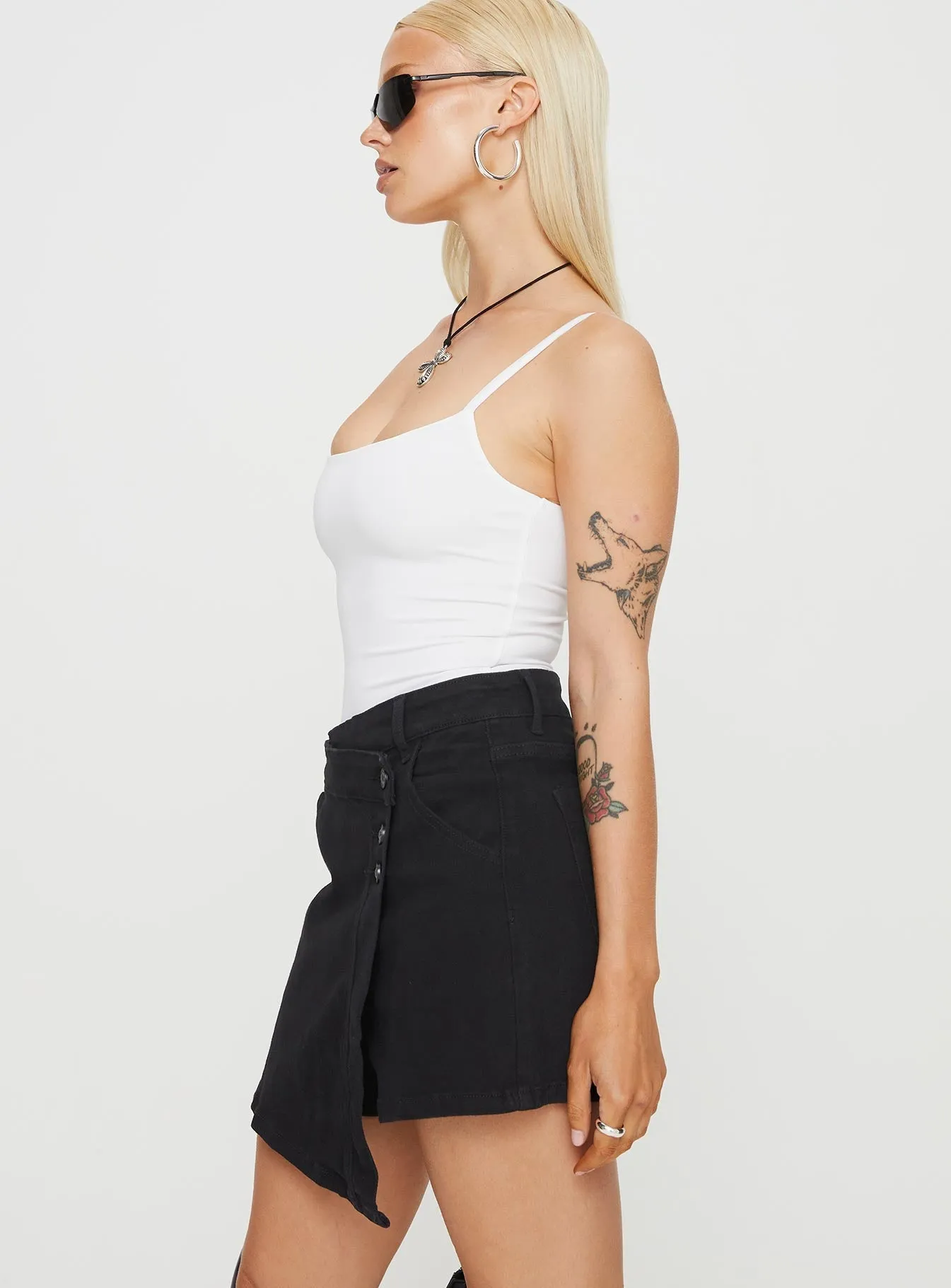 Kaycie Wrap Skort Black Denim