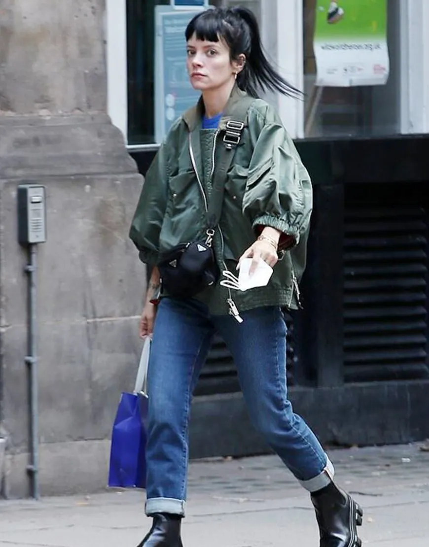 Lily Allen Theatre Green Bomber Jacket | Ujackets.com - 50% OFF