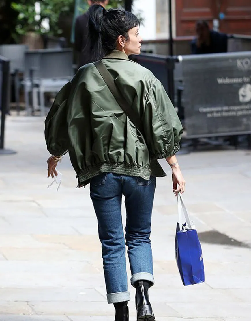 Lily Allen Theatre Green Bomber Jacket | Ujackets.com - 50% OFF