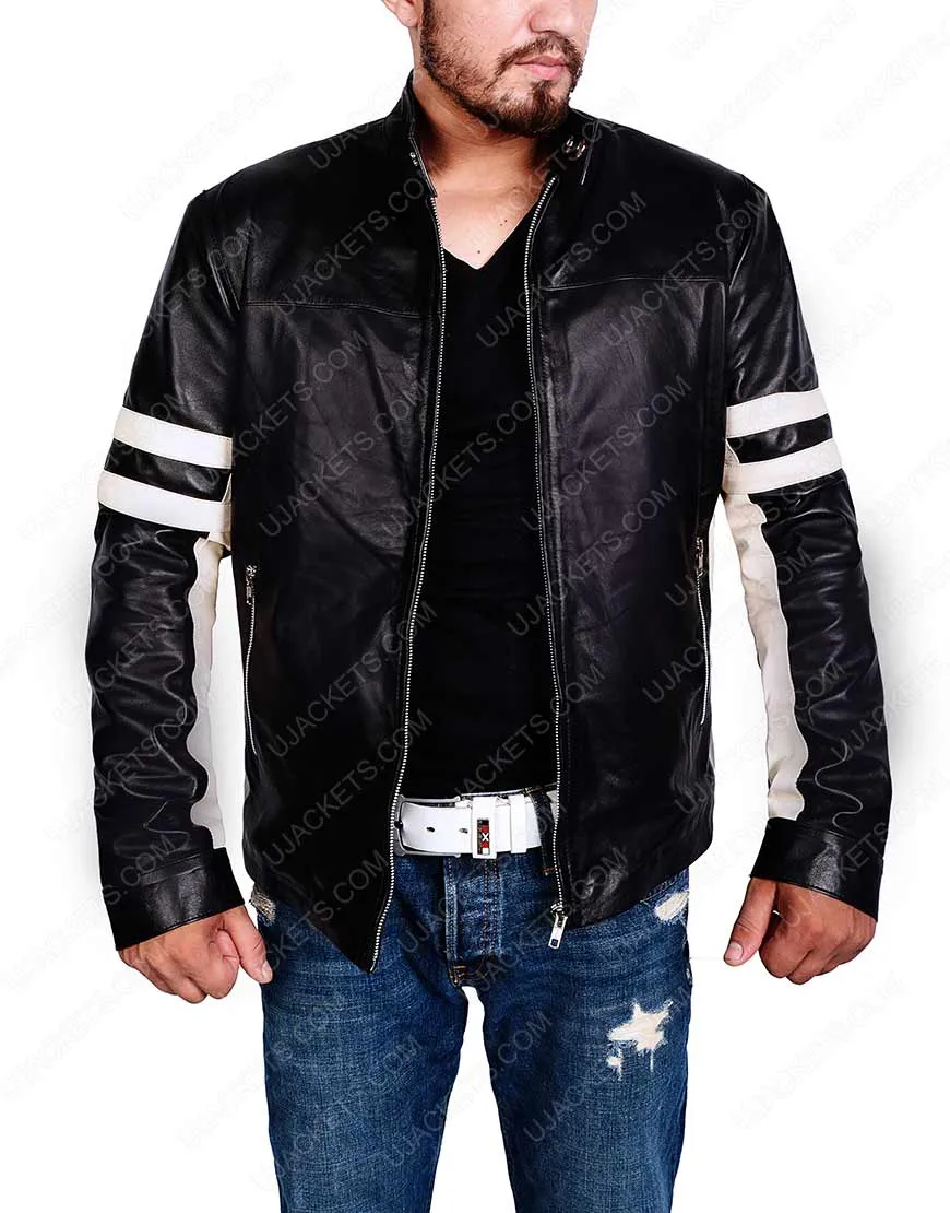 Mens Black Cafe Racer Retro Leather Jacket - Ujackets